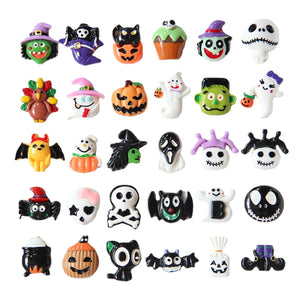 10pcs Halloween Resin Ornaments Flatback Embellishment Charms for DIY Making