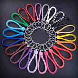 10pcs Hand-Woven Leather Keychain Wallet Men Women Key Chains