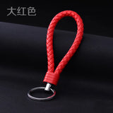 10pcs Hand-Woven Leather Keychain Wallet Men Women Key Chains