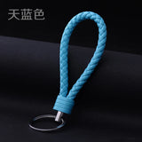 10pcs Hand-Woven Leather Keychain Wallet Men Women Key Chains