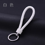 10pcs Hand-Woven Leather Keychain Wallet Men Women Key Chains