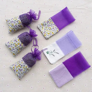 10pcs Floral Print Fragrance Pouch Drawstring Bag Lavender Sachets Gift