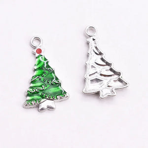 10pcs 25mm Christmas Tree Rabbit Enamel DIY Charms for Jewelry Making