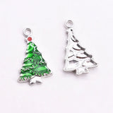 10pcs 25mm Christmas Tree Rabbit Enamel DIY Charms for Jewelry Making