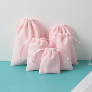 10pcs Flannel Velvet Drawstring Bags Jewelry Earrings Rings Pou