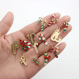 10pcs Christmas Crutch Enamel DIY Charms for Jewelry Making
