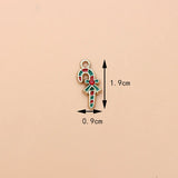 10pcs Christmas Crutch Enamel DIY Charms for Jewelry Making