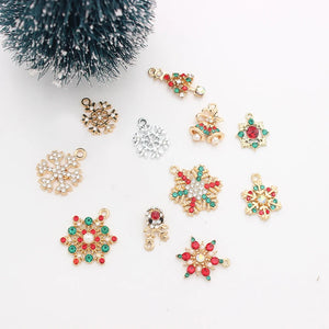 10pcs Christmas Enamel DIY Charms for Bag Earring Necklace Jewelry Making