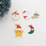 10pcs Christmas Star Moon Enamel DIY Charms for Jewelry Making