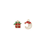 10pcs Christmas Star Moon Enamel DIY Charms for Jewelry Making