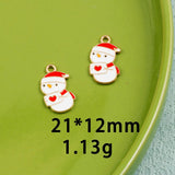 10pcs Christmas Ginger Stockings Deer Enamel DIY Charms for Bag Earring Necklace