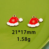 10pcs Christmas Ginger Stockings Deer Enamel DIY Charms for Bag Earring Necklace