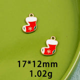 10pcs Christmas Ginger Stockings Deer Enamel DIY Charms for Bag Earring Necklace