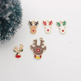 10pcs Christmas Reindeer Enamel Charms DIY Bag Earring Necklace Jewelry Making