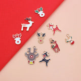 10pcs Christmas Reindeer Enamel Charms DIY Bag Earring Necklace Jewelry Making