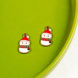 10pcs Christmas Santa Tree Snowman Enamel DIY Charms for Bag Earring Necklace