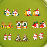 10pcs Christmas Santa Tree Snowman Enamel DIY Charms for Bag Earring Necklace
