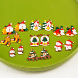 10pcs Christmas Santa Tree Snowman Enamel DIY Charms for Bag Earring Necklace