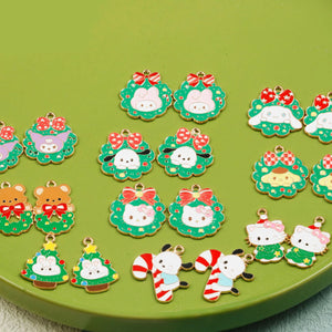 10pcs Christmas Enamel DIY Charms for Jewelry Making