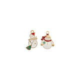 10pcs Christmas Snowman Enamel Charms for DIY Earring Necklace Making