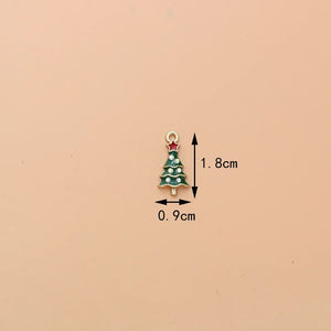 10pcs Christmas Tree Enamel DIY Charms for Jewelry Making Pendant