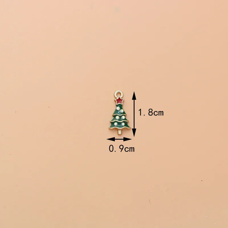 10pcs Christmas Tree Enamel DIY Charms for Jewelry Making Pendant