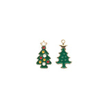 10pcs Christmas Tree Enamel DIY Charms for Jewelry Making Pendant
