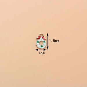 10pcs Christmas House Enamel Charms for Jewelry Making DIY Pendant