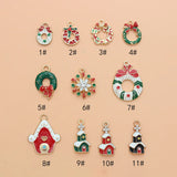 10pcs Christmas House Enamel Charms for Jewelry Making DIY Pendant