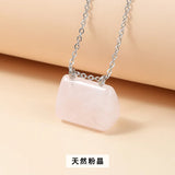 10pcs Natural Stone Mini Bag Pendant Healing Crystal Reiki Handbag Gemstone Neck