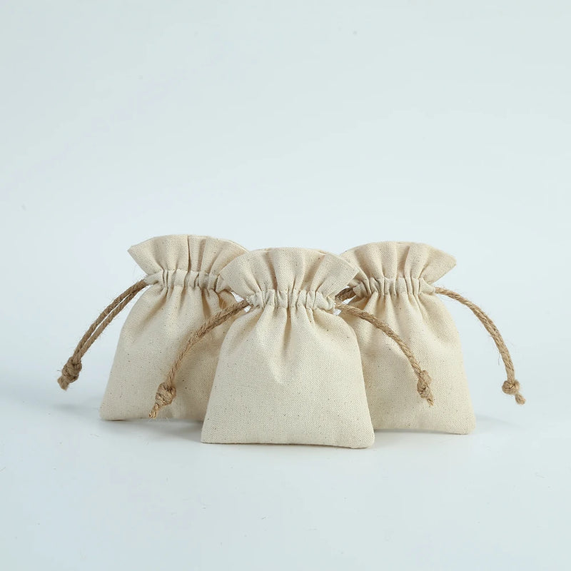 10pcs Cotton Jewelry Bags Necklace Earring Ring Pouch for Wedding