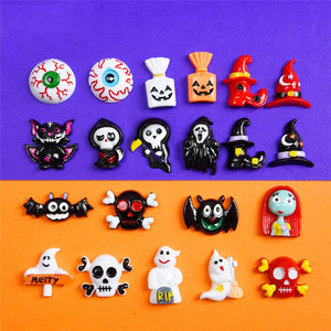 10pcs Halloween Resin Flatback Patch for DIY Phone Case Hairpin Earrings