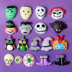 10pcs Halloween Skull Mummy Resin Patch for DIY Crafts R57