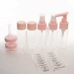 10pcs Mini Cosmetic Face Cream Bottles Set, Travel Kit Accessories