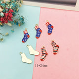 10pcs Enamel Striped Socks Pendants Charms Metal Charms DIY Earring Accessories