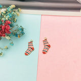 10pcs Enamel Striped Socks Pendants Charms Metal Charms DIY Earring Accessories