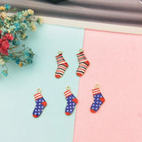 10pcs Enamel Striped Socks Pendants Charms Metal Charms DIY Earring Accessories