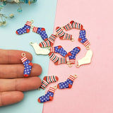 10pcs Enamel Striped Socks Pendants Charms Metal Charms DIY Earring Accessories