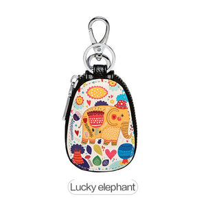 11 Colors Painted Women Girls Key Bag PU Leather Key Wallets