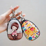 11 Colors Painted Women Girls Key Bag PU Leather Key Wallets