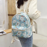 11 Inch Women Backpack, Cute Animal Print Schoolbag for Teenager