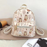 11 Inch Women Backpack, Cute Animal Print Schoolbag for Teenager