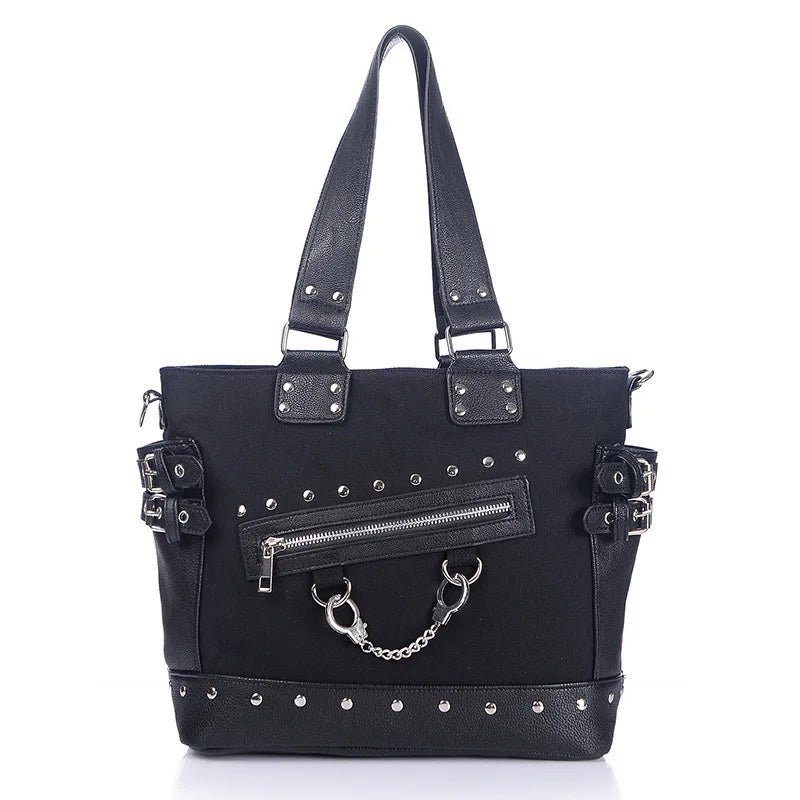 Canvas Rivet Large Tote Bag Lady Shoulder Bag