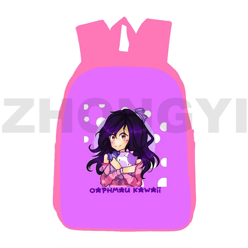 12/16 Inch Aphmau Backpacks for Teen Girls 3D Anime Pink