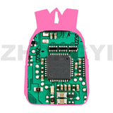 16 Inch Electronic Chip Backpack Schoolbag Anime Pink Bookbag Laptop
