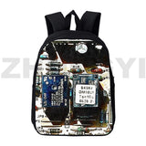 12/16 Inch Circuit Chip Schoolbag 3D Print Electronic Chip Backpack Bag