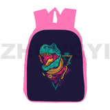 12/16 Inch Dino Beer Kvass Backpack Women Canvas Student Lady Book Pack