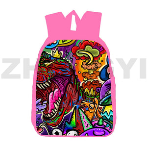 12/16 Inch Dino Beer Kvass Backpack Women Canvas Student Lady Book Pack