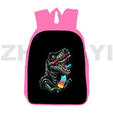 12/16 Inch Dino Beer Kvass Backpack Women Canvas Student Lady Book Pack
