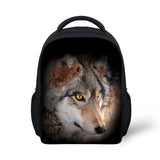 Wolf Print Kids School Bag Small Backpack for Kindergarten Boys Girls